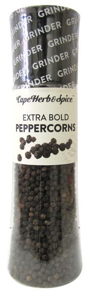 Cape Herb &amp; Spice - Black Peppercorns - XL Grinder 185g