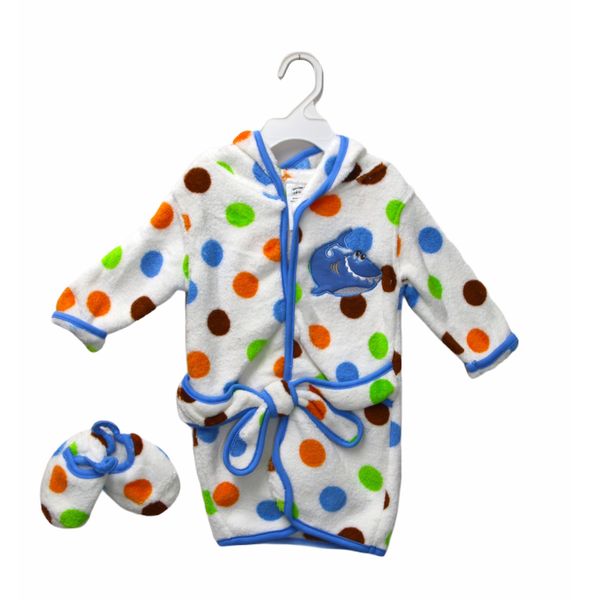 Baby Fleece Gown and Slipper Set - Blue Shark
