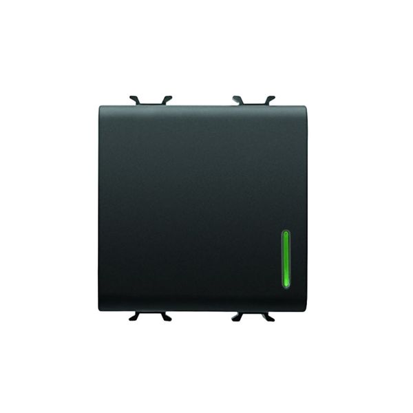 Gewiss - Chorus 1-Way 1P 2M 16AX Switch Black Illuminated