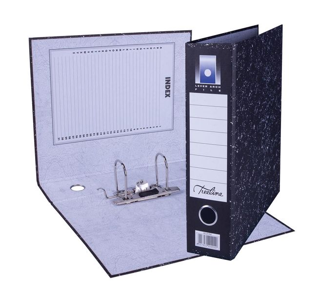 Treeline Black A4 Mottled Lever Arch File - Pack of 5