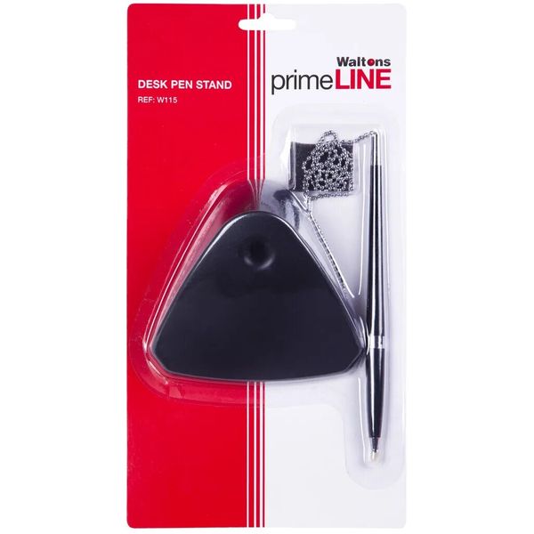 PrimeLine Ballpoint Refillable Black Ballpoint Pen with Chain Desk Set