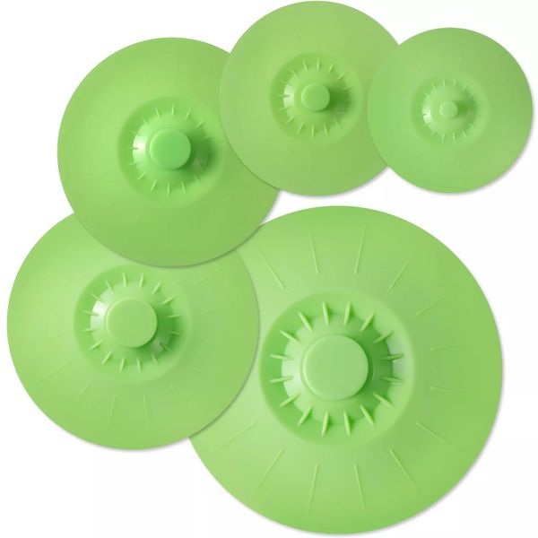 5 PCS Silicone Seal Fresh-keeping Covers Lids Bowls Cap for Pots Pans