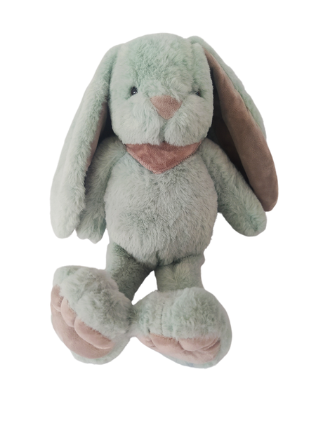 Easter Bunny Soft Plush Toy - Fluffy Long Ears - Sage Green