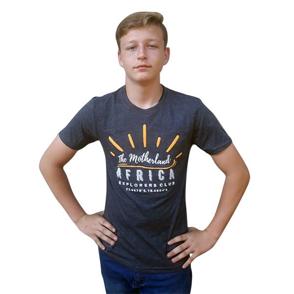 Kool Africa -The Motherland Africa Sun-Grey T-Shirt with plantable seed tag