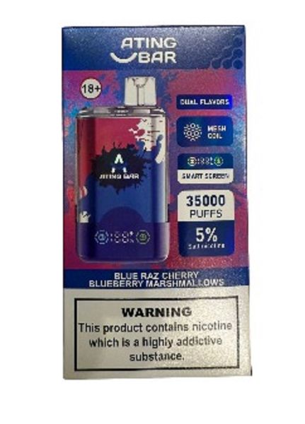 Ating Bar Vape Smoking Device-Blue Raz Cherry Blueberry Marshmallows-35000