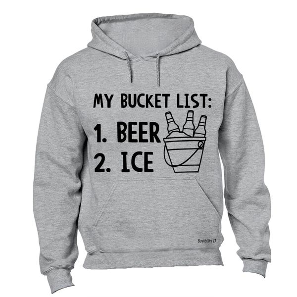 My Bucket List Mens Hoodie - Grey