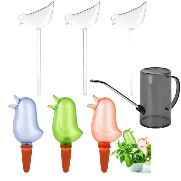 7PCS Plant Watering Kit - 1L Watering Can &amp; Self Watering Spikes System