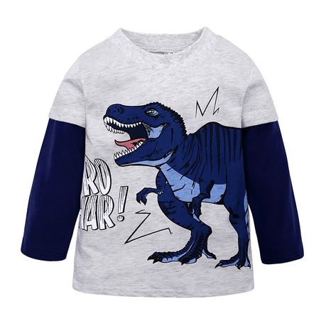 Long Sleeve Dinosaur Logo T-Shirt for Boys