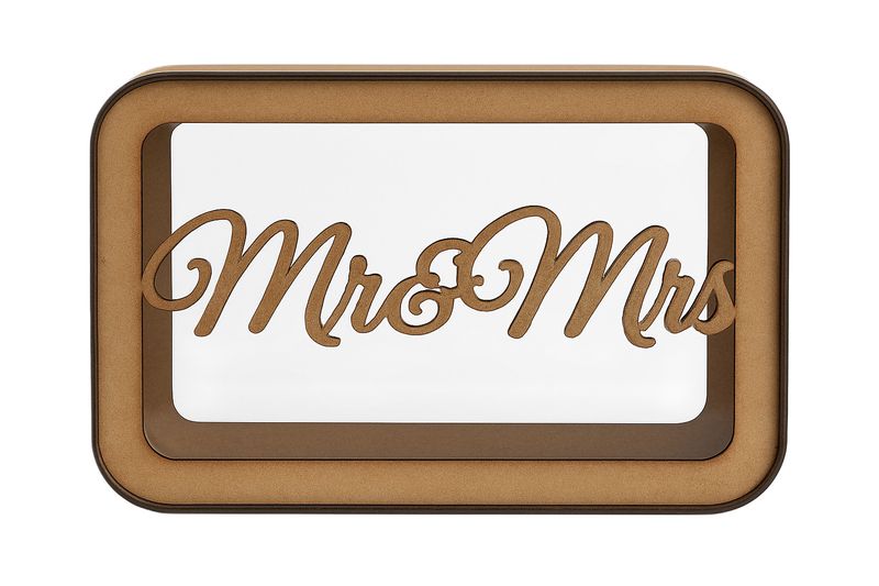 Mr &amp; Mrs Wooden Wedding Post Box with Plexiglass - Ideal Card Holder