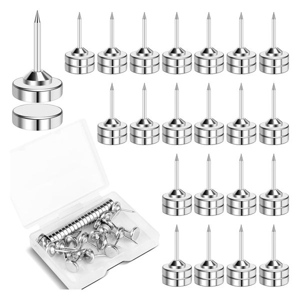 Craft Stationery Round Magnetic Thumb Tack Pushpins (2cm) - 32pcs
