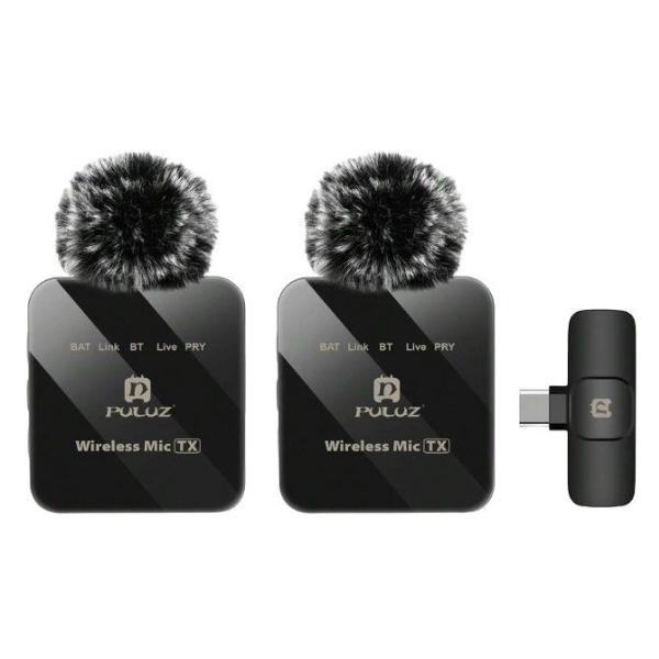 Puluz Wireless Dual Microphone High-Sensitivity Condenser - Black - PU3154B