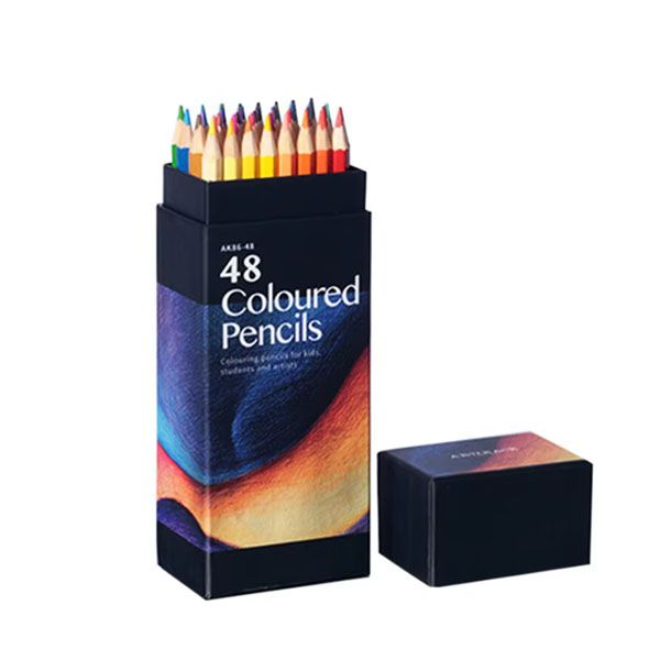 48 Oil-Based Coloured Pencils-Hexagon Wood,Soft Core for Artists &amp; Students