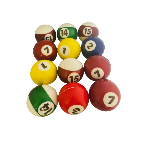 Billiards Pool Squish Stress Balls - Pack of 12