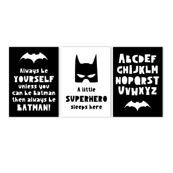 Canvas Nursery Wall Art: A little Superhero Sleeps Here