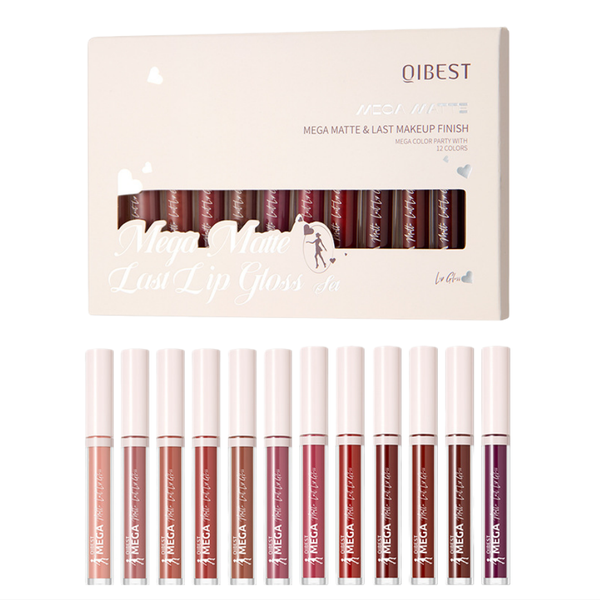12 Waterproof Matte Liquid Lipsticks Transfer-Resistant &amp; Long-Lasting
