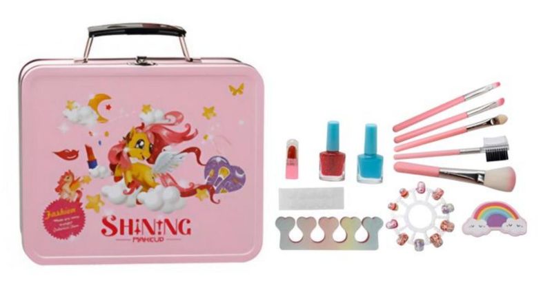 Unicorn Beauty Treasures - Makeup Set in Pink Metal Storage Case