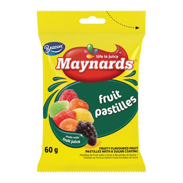 Maynards Fruit Pastilles - 24 x 60g Chewy Sugar-Coated Fruit Sweets,