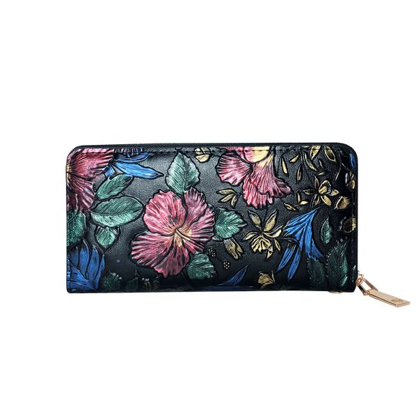 Ladies Unique Begonia Pattern Clutch Wallet (WAL-1001-BG)