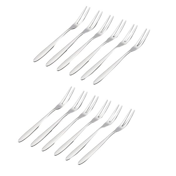 12 Pcs Dessert Forks,5.1 InchStainless Steel Mini Salad Fruit Fork Tasting