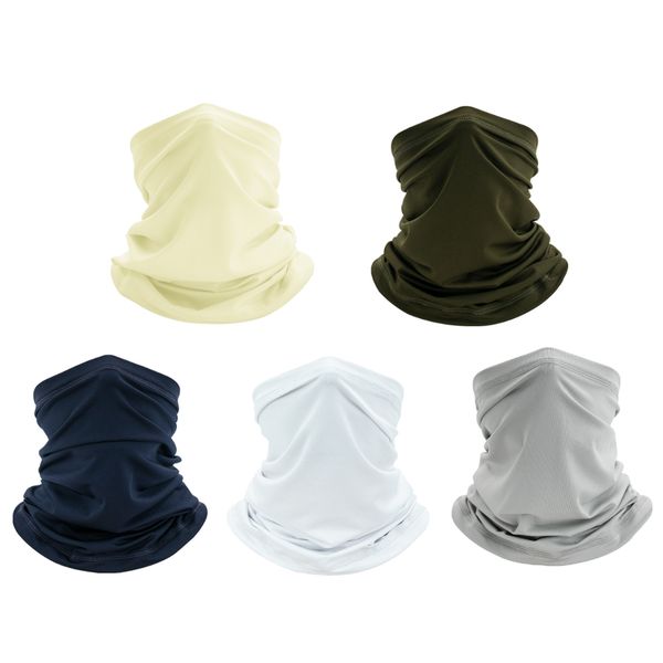 5 Pack Neck Gaiter Face Cover Mask Breathable Sun Protection Cool Windproof