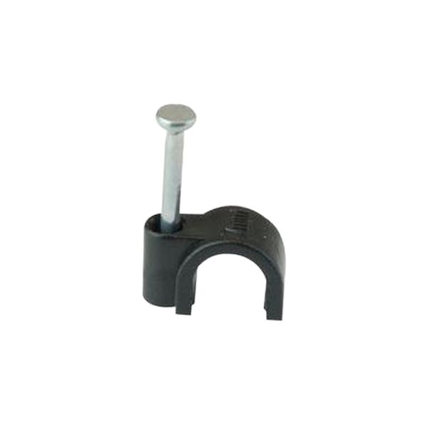 ACDC - Cable Clip Round Black with Nail 14mm (100 Pack)
