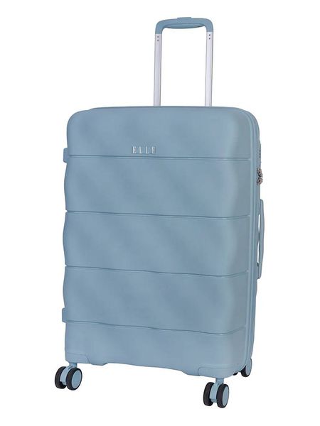 ELLE Medium 4 Wheel Trolley Case Pastel Blue