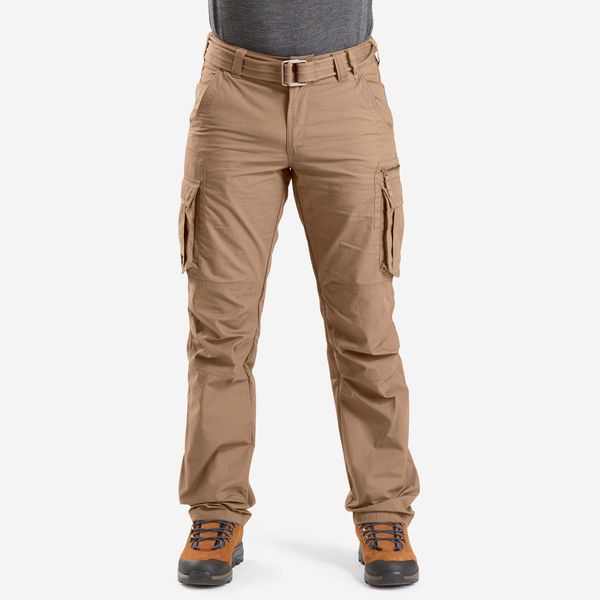 Forclaz Men's Travel Trekking Cargo Trousers - Travel 500 - Brown