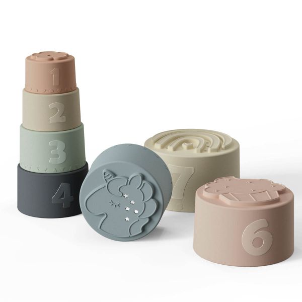 Baby Stacking Cup Toy, Funny Educational Silicone Soft and Teething Toy