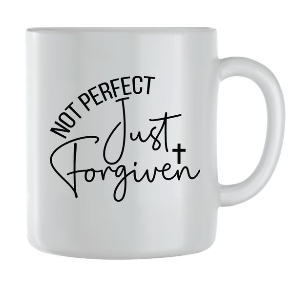 Not Perfect Coffee Mugs for Men Women Graphic Christian Easter Words 080
