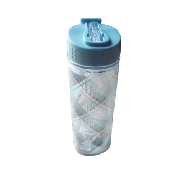 Water Bottle with a Straw - Blue