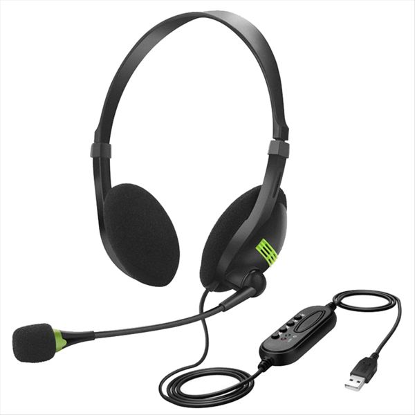 USB Wired Headset with Microphone Noise Cancelling In- Control Business Com