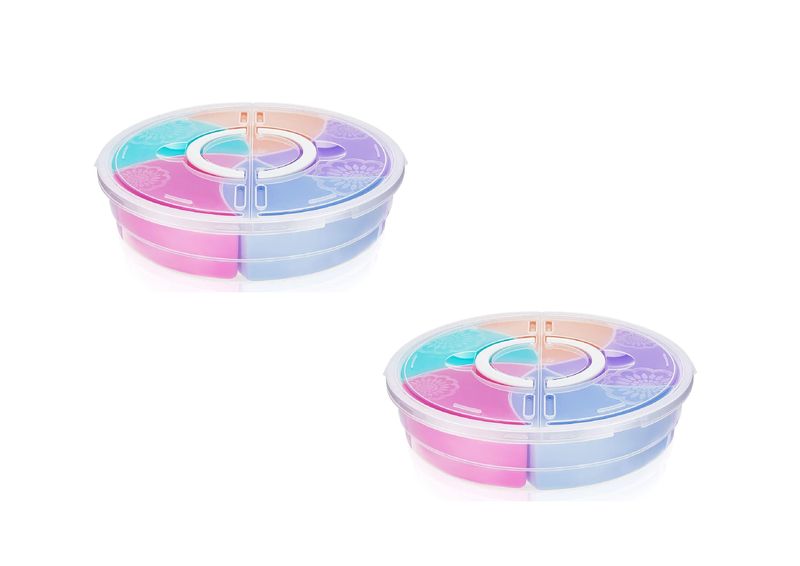 2 Pieces Divided Serving Tray with Lid