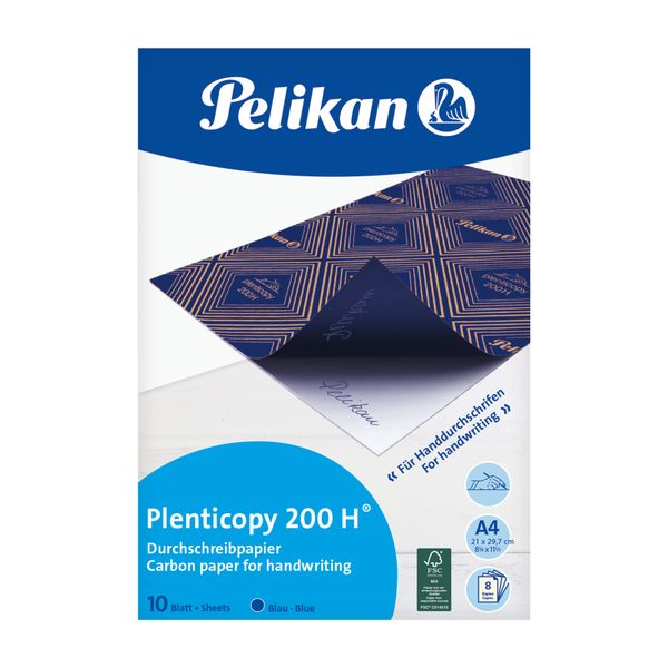 Pelikan Carbon Paper Plenticopy 200H, 10 Blue A4 Sheets