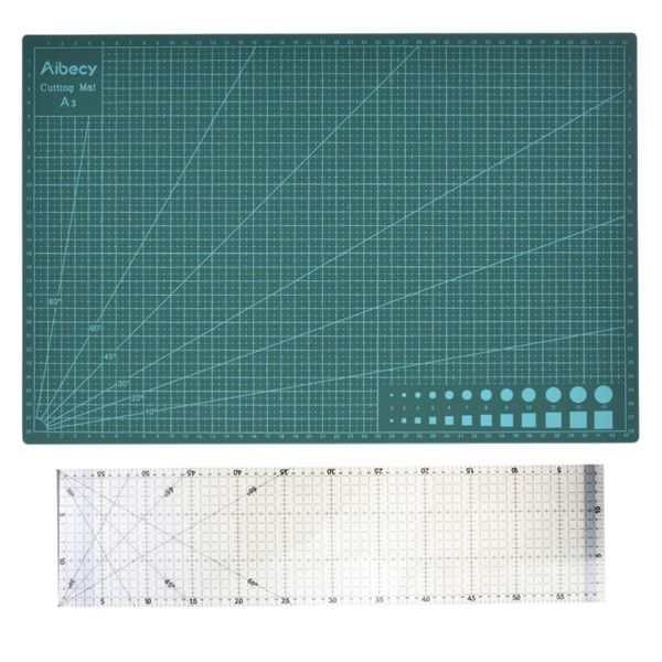 Craft Cutting Mat Pad Double-sided Self Healing with Perspex Ruler 60cm