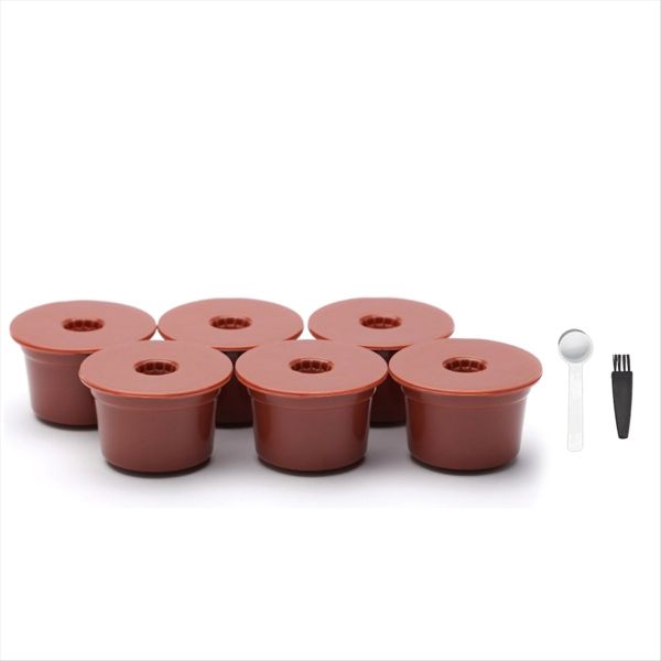 6PCS Reusable Coffee Filter Capsules for Caffitaly S21 S22 Refillable Food