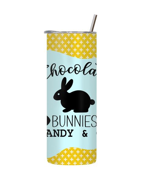 Candy 20 Oz Tumbler with Lid Straw Trendy Easter Graphic Design Present 090