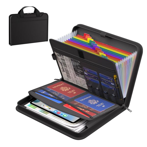 Fireproof Expanding Document Storage Bag, Portable File Organizer