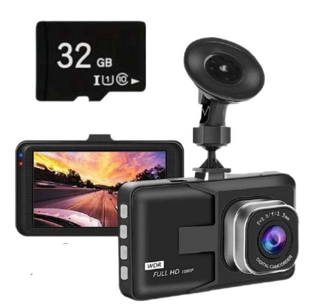 1080P FHD Vehicle BlackBox DVR Dashcam with 32GB Memory Card