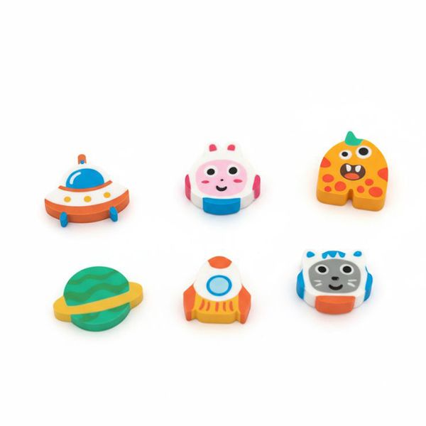6Pcs Space Adventure Erasers: Fun &amp; Unique School Supplies