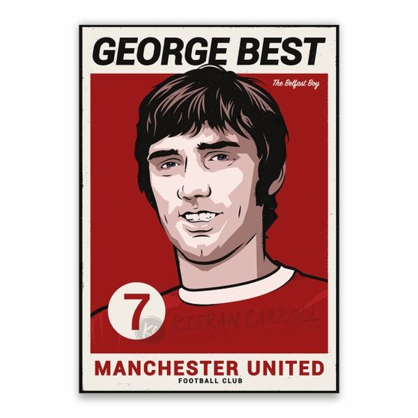 George Best Man United Poster - A1