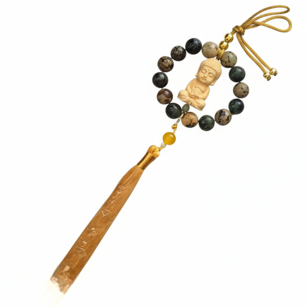 Bodhi Harmony Tassel - 18 Seed Resin Blessing Charm Wall Decor