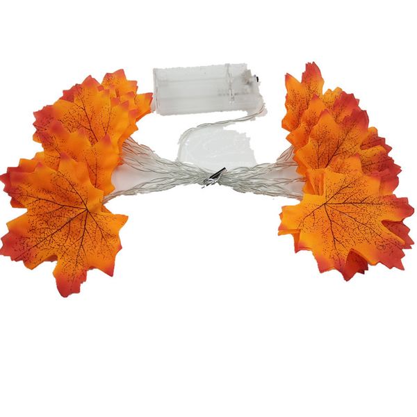 Red Willow Leaf String Lights, Battery Operated Indoor Decor