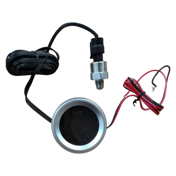 52mm Oil Pressure Gauge with Warning Alarm 1/8 NPT Sensor Oil Meter