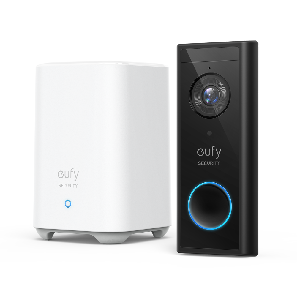 Eufy 2k Battery Powered Video Doorbell With Home Base Kit Black