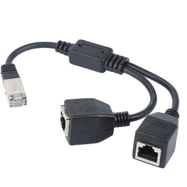 Network RJ45 Splitter Adapter with 2 Port Ethernet Socket