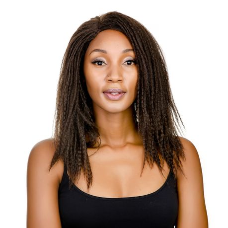 Magic Ombre Brown Afro Twist Braid Synthetic Hair Wigs Lace