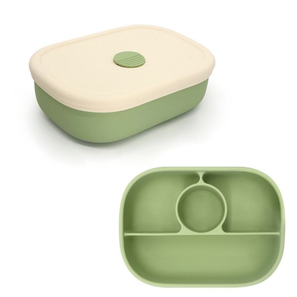 Silicone Lunch Box, Perfect for Kids| 4 Compartment Food Storage Container