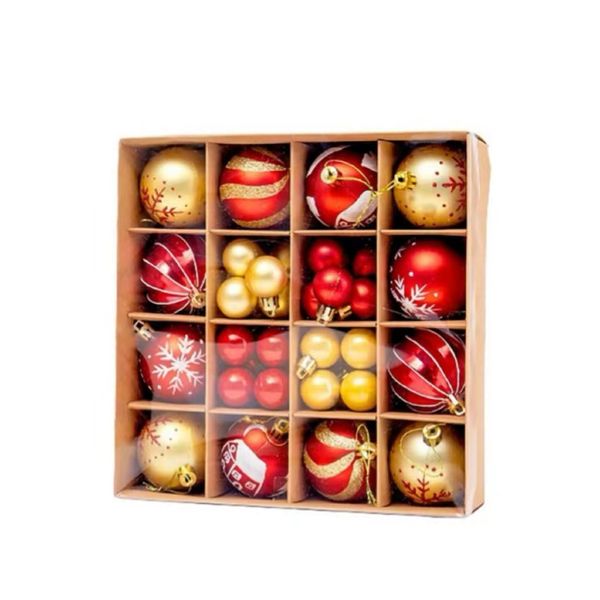 Christmas Ball Ornaments Set Gold &amp; Red (44 Pieces)
