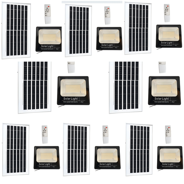 800W Solar Flood Light with Remote Control - IP67 Outdoor Light-9 Pack