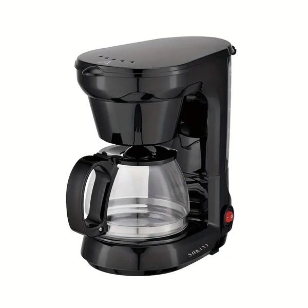 5 Cups Drip Coffee Machine Anti-Drip Coffee Maker With 750ML - Black